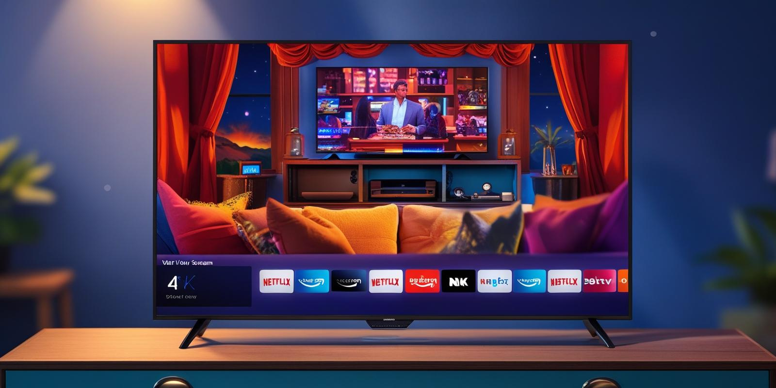 Ultra HD 4K live TV streaming on a smart TV, showcasing crisp visuals and smooth high-definition playback for premium entertainment.