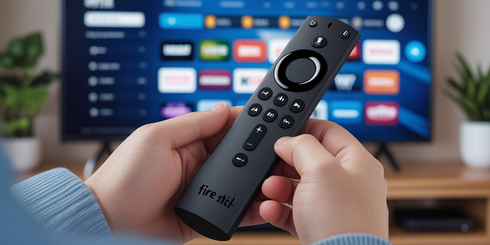 IPTV service running on Firestick device, showing live TV and on-demand content streaming on a smart TV.