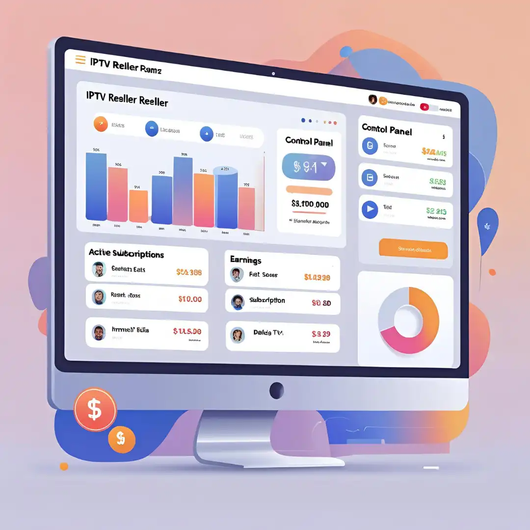 IPTV panel dashboard for managing live TV channels and users