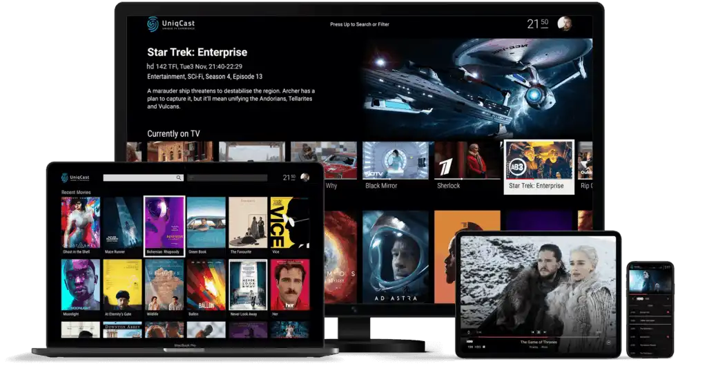 IPTV with subscription showing live sports and movies