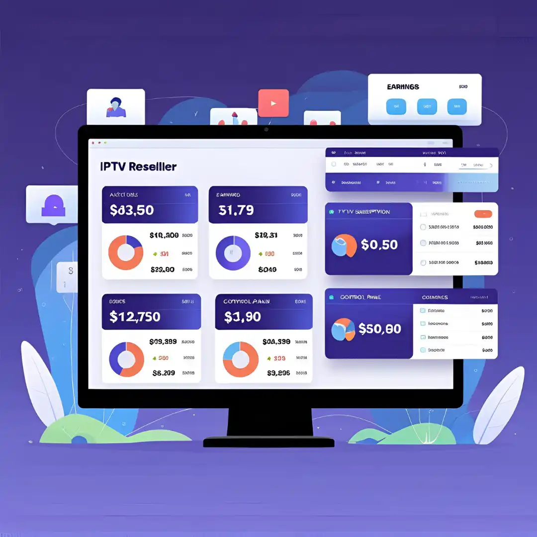 Dashboard interface of a reseller for IPTV services