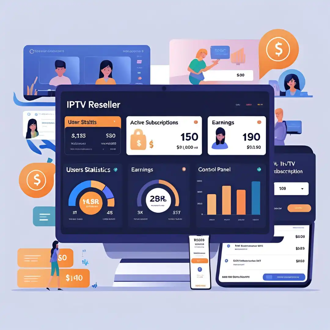 IPTV reseller panel interface with client and package management toolss